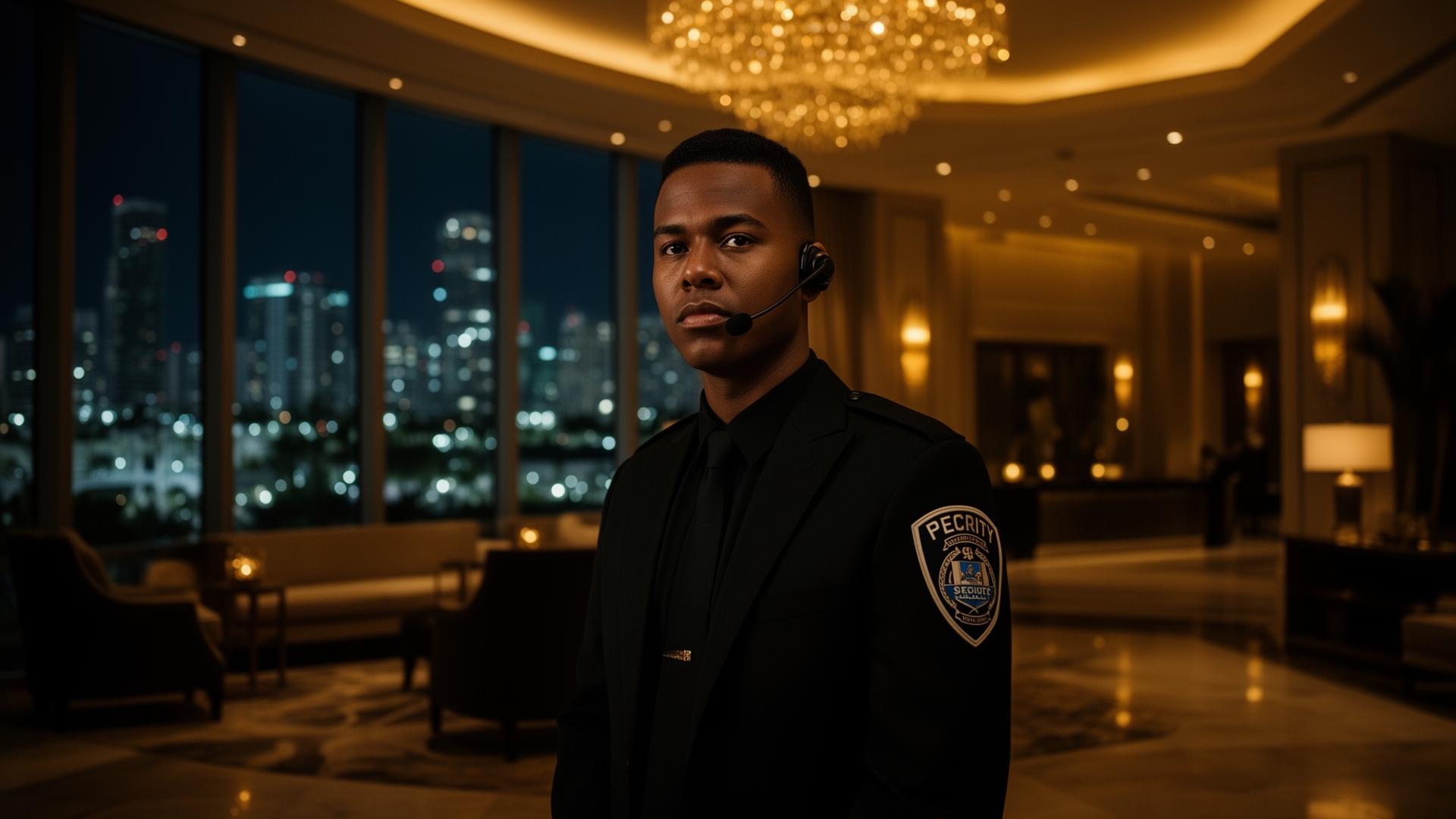 Dark Knight Security officer on duty
